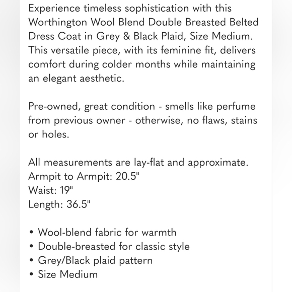 Worthington Double Breasted Dress Coat - Picture 11 of 12